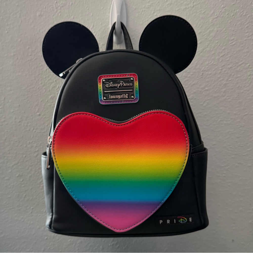 Disney x Loungefly Rainbow Heart Pride Backpack